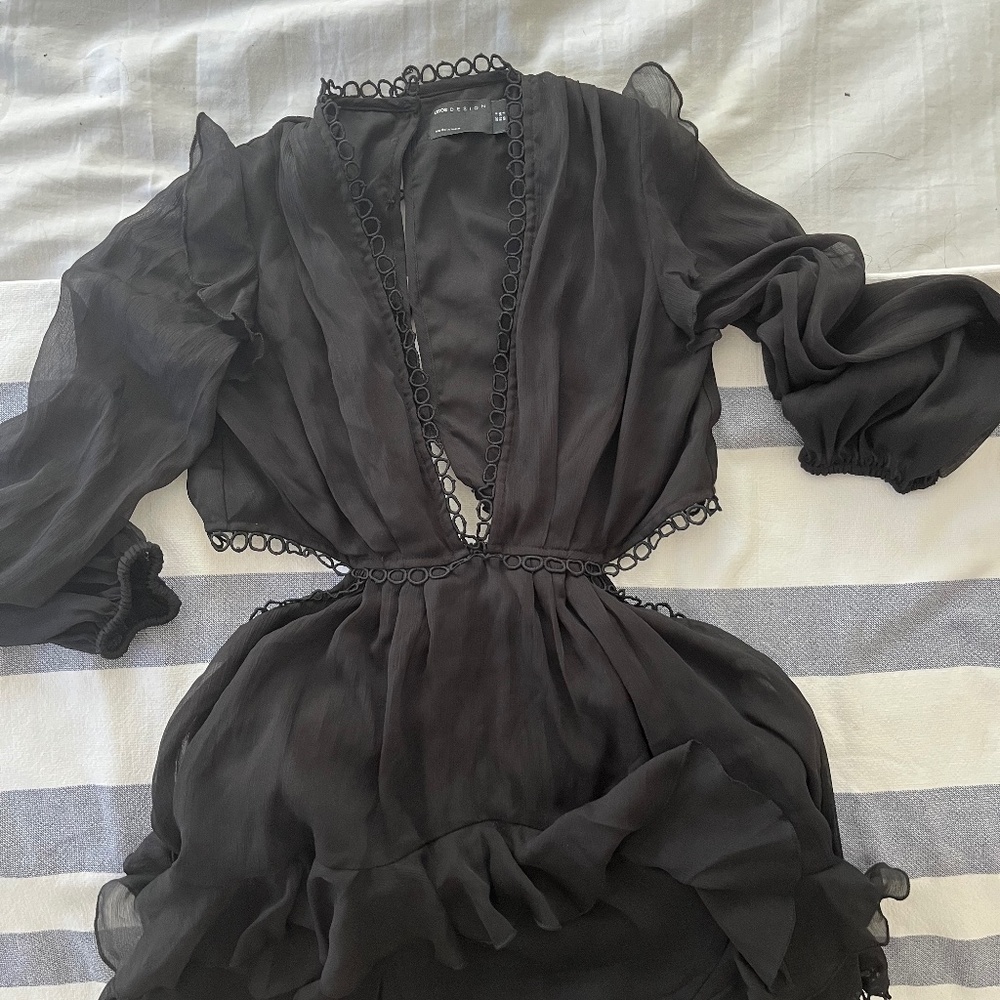 ASOS design black flowy mini dress